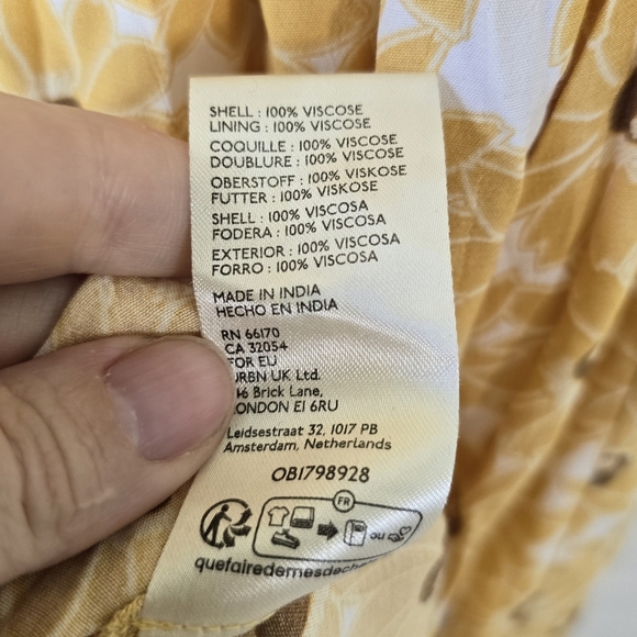 New Free People Rosalee Midi Sun Dress Medium Yellow Sundress - Picture 6 of 7